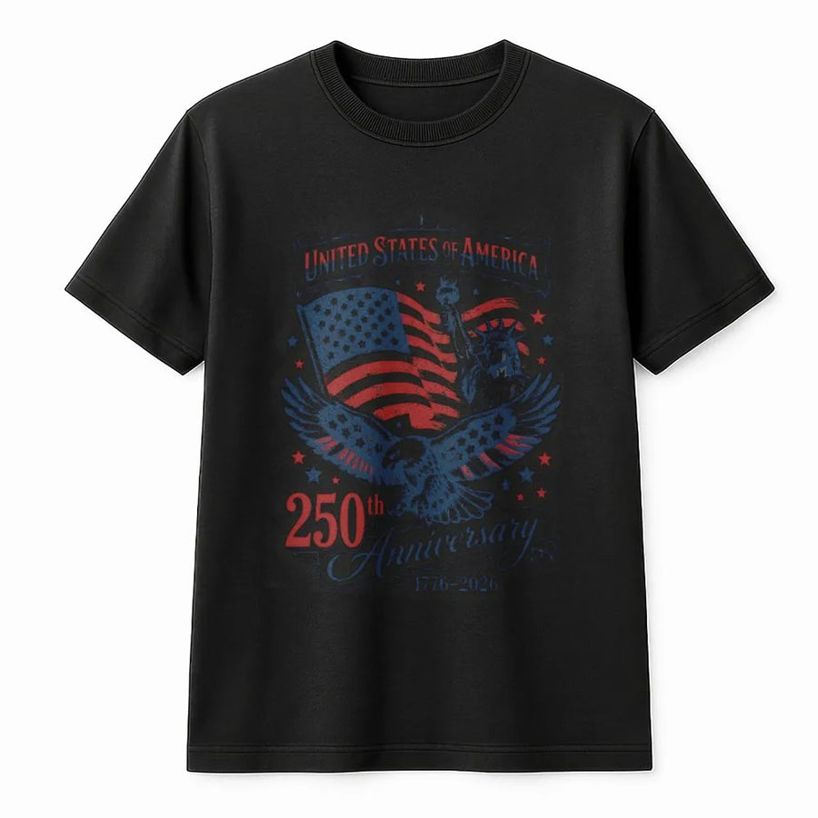 USA 250th Anniversary T-Shirt | Vintage Bald Eagle & Flag Graphic | Premium Cotton Tee | Independence Day 2026 Collector's Gift for Patriots