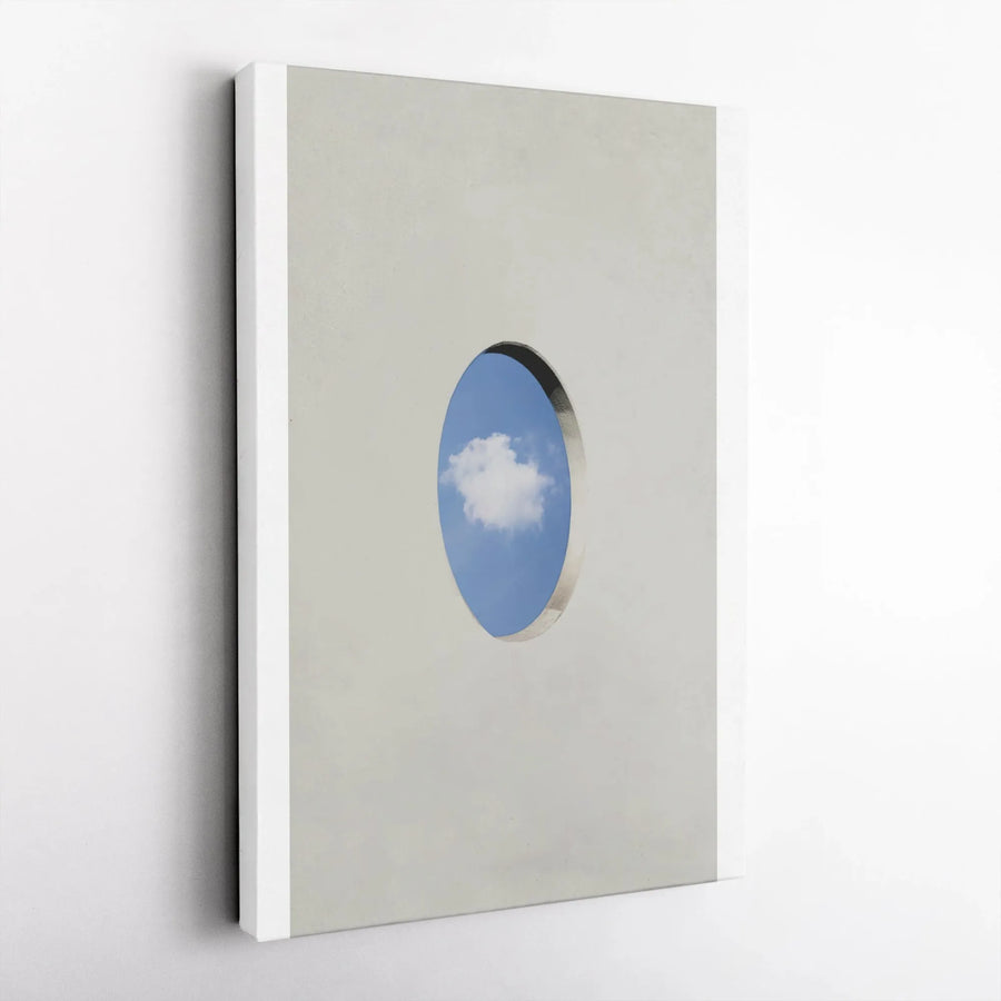 Surreal Cloud Window Canvas Art | Minimalist Sky Portal Illusion | Premium Gallery Wrapped Print | Modern Home & Office Decor Gift
