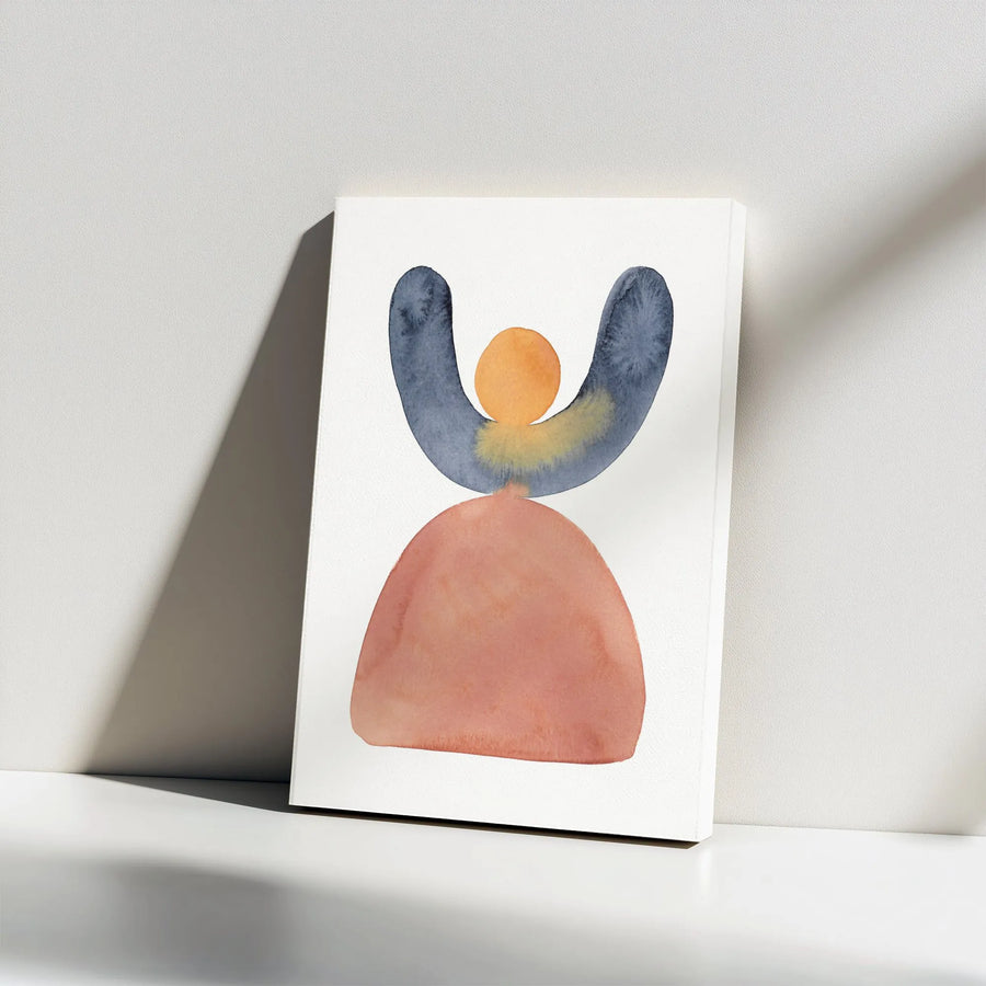Abstract Balance Canvas Wall Art | Minimalist Watercolor Geometric Shapes | Premium Thick Gallery Wrap | Modern Home Decor Gift