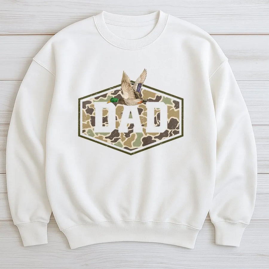 Camouflage Dad Shirt | Retro Mallard Duck Hunting Graphic | Premium Comfort Colors Cotton | Father's Day Gift for Hunter