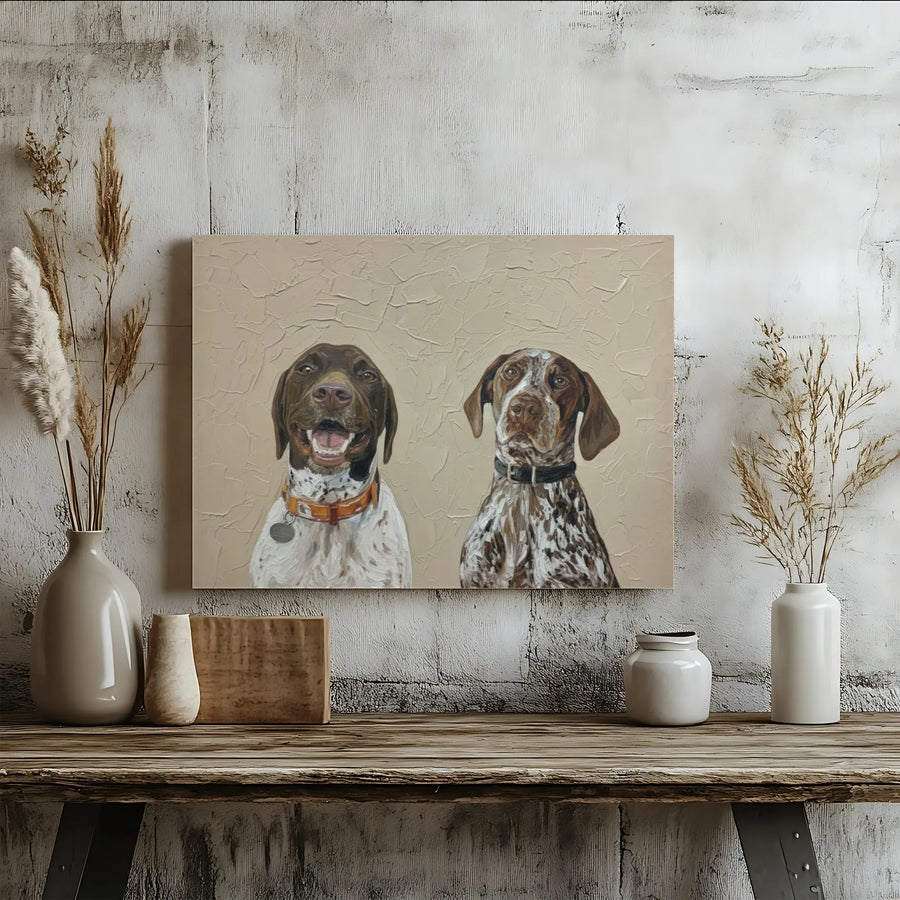 German Shorthaired Pointer Canvas Print | Realistic Textured Dog Portrait | Premium Gallery Wrapped Wall Art | Gift for GSP Owner & Hunter