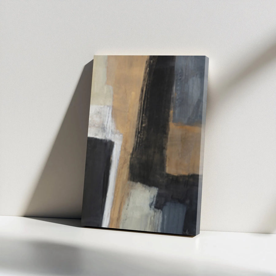 Abstract Canvas Wall Art | Modern Geometric Color Block Print | Premium Gallery Wrapped 1.25" Thick Canvas | Industrial Living Room & Office Decor