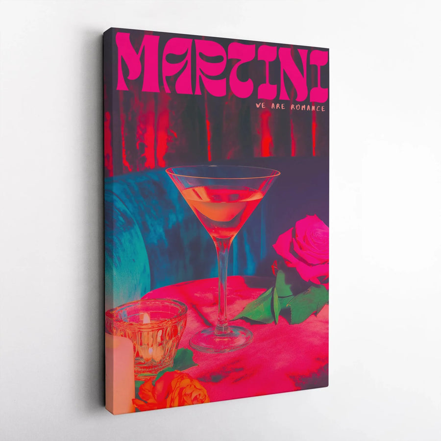 Martini Poster Print | Retro Cocktail Aesthetic Wall Art | Premium Gallery Wrapped Canvas | Kitchen & Bar Decor for Modern Home Lovers