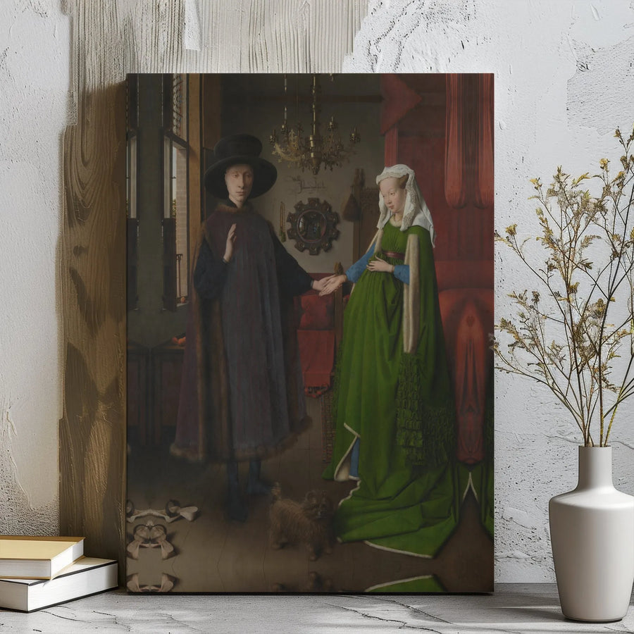 The Arnolfini Portrait Canvas Art | Jan van Eyck Fine Art Print | Gallery Wrapped Premium Wall Decor | Renaissance Masterpiece Gift for Home