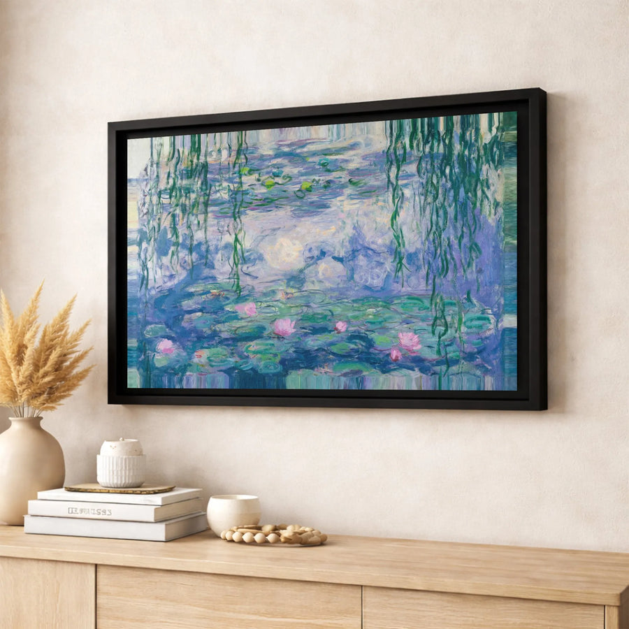 Claude Monet Water Lilies Canvas Print | Famous Impressionist Wall Art | Premium Fade-Resistant Gallery Wrap | Elegant Home Office Decor