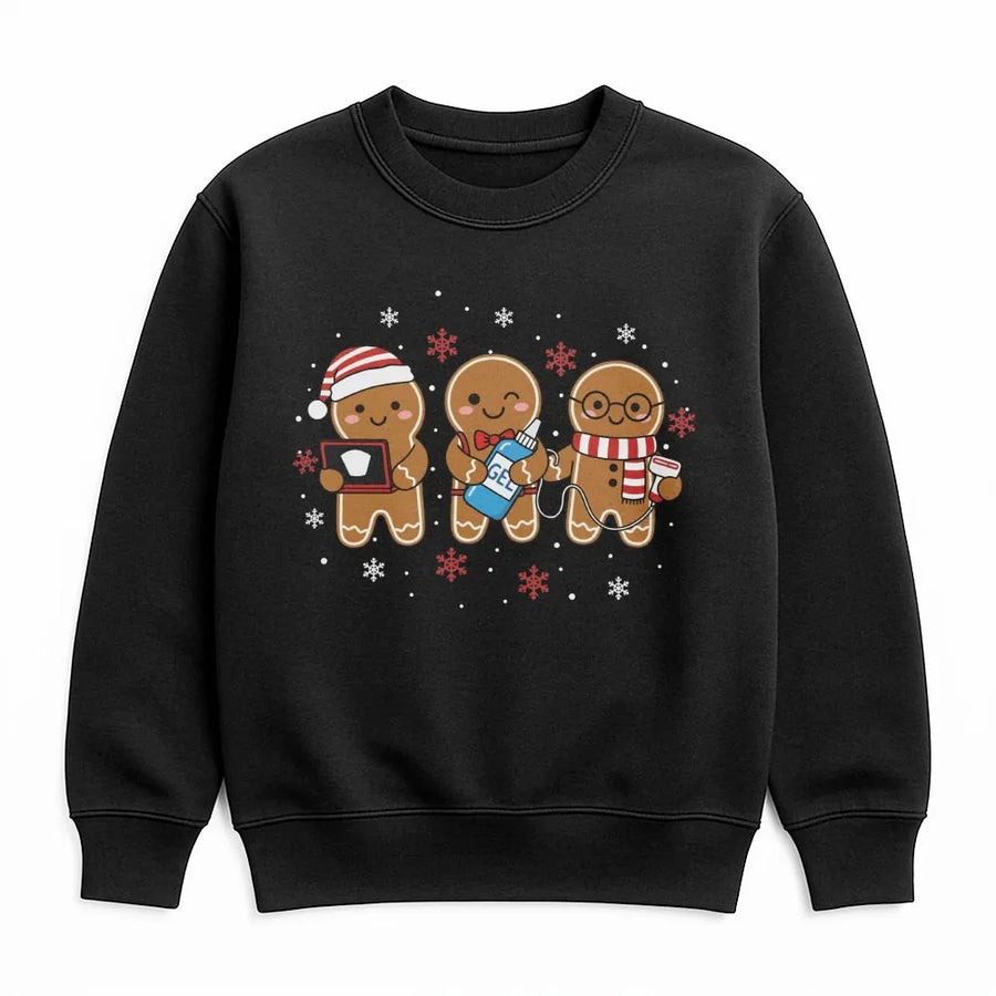 Ultrasound Tech Christmas Sweatshirt | Cute Gingerbread Sonographer Graphic | Premium Cotton Blend Crewneck | Radiology Tech Holiday Gift