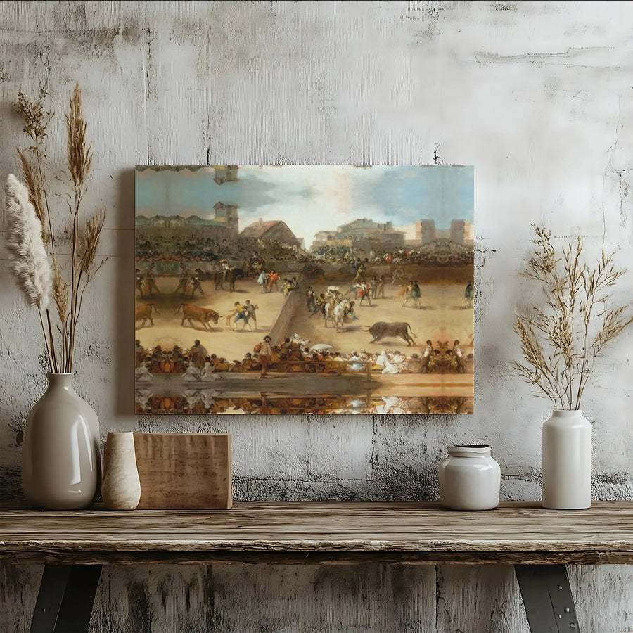 Bullfight In A Divided Ring Canvas | Francisco De Goya Fine Art Print | Premium 1.25 Inch Gallery Wrap | Spanish History Home Decor Wall Art
