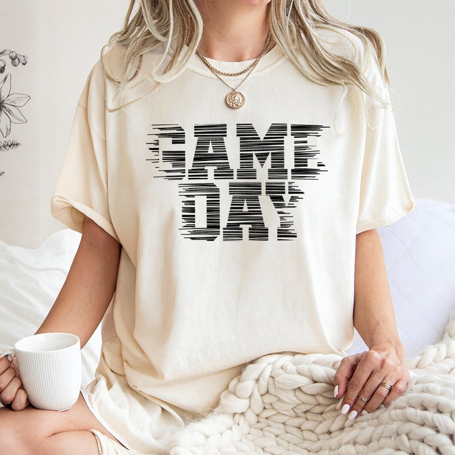 Game Day T-Shirt | Distressed Graphic Print | Premium 100% Cotton | Football Fan Gift for Men and Women