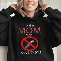 Mom Against Vaping Hoodie | Funny Anti-Vape Awareness Meme | Premium Cotton Blend | Gift For Concerned Parents Or Teachers