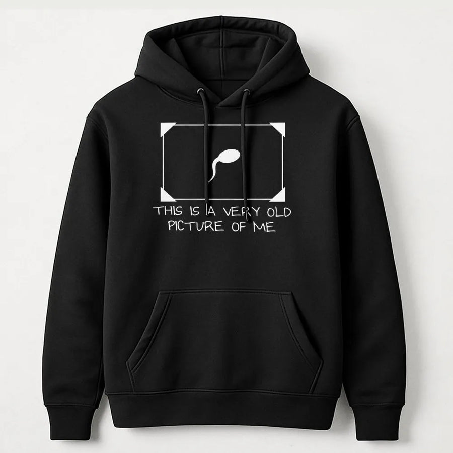 Very Old Picture Of Me Hoodie | Funny Sperm Meme Graphic | Premium Cotton Blend | Sarcastic Humor Gift For Men And Women