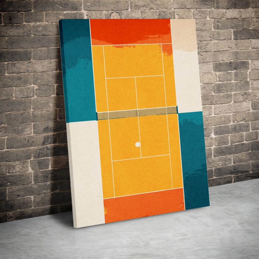 Tennis Court Wall Art | Minimalist Aerial Sports Poster | Premium Gallery-Wrap Canvas | Modern Home & Office Decor Gift