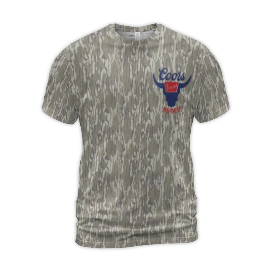Coors Rodeo Good Whiskey And Bad Cowgirls Pin-Up Camo 3D T Shirt