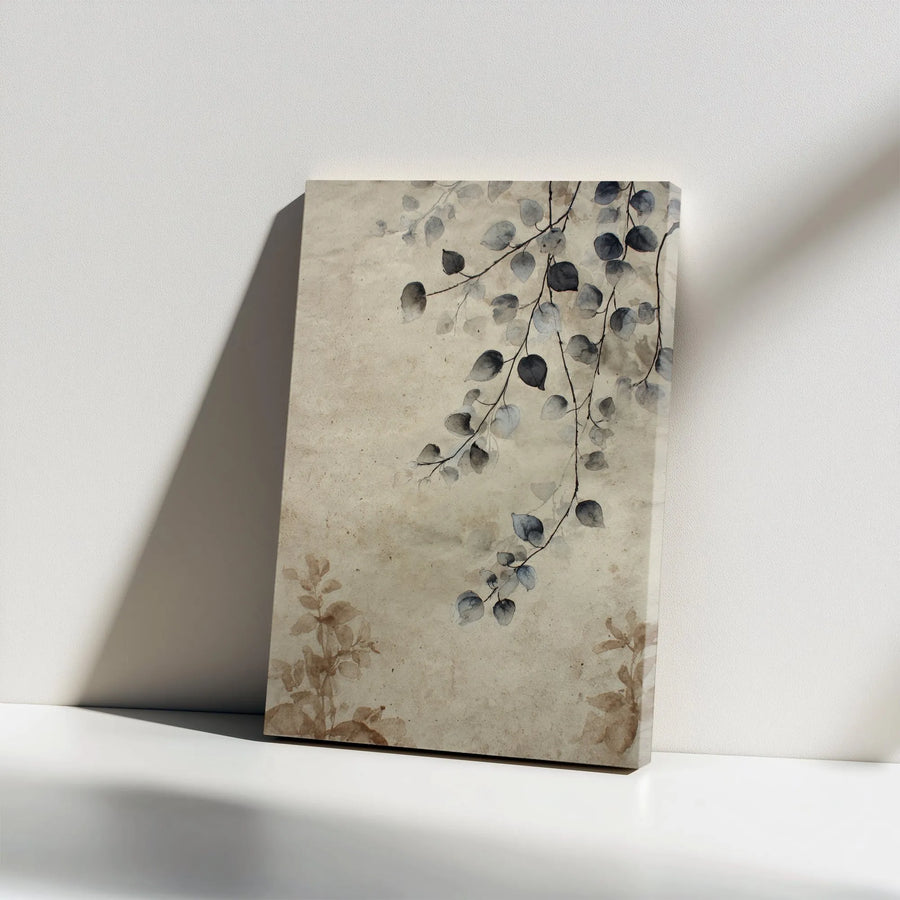 Watercolor Eucalyptus Vertical Canvas | Minimalist Botanical Illustration | Premium Thick Gallery Wrap | Modern Farmhouse Living Room Wall Decor Gift