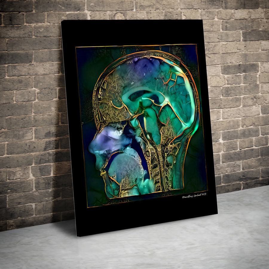 Anatomy Wall Art Canvas Print | Abstract Human Head Illustration | Premium Gallery Wrapped Canvas | Gift for Doctor & Medical Office Decor