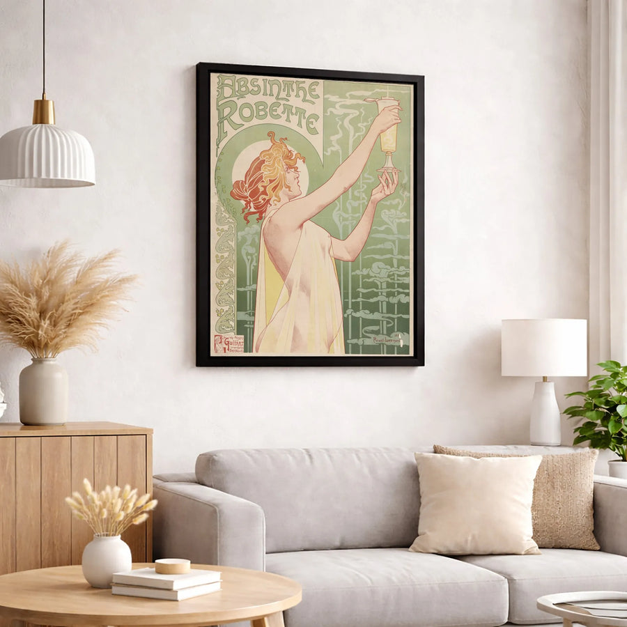 Absinthe Robette Poster | Art Nouveau Vintage Wall Art | Premium Gallery Wrapped Canvas | Elegant Home Decor Gift for Art Lovers