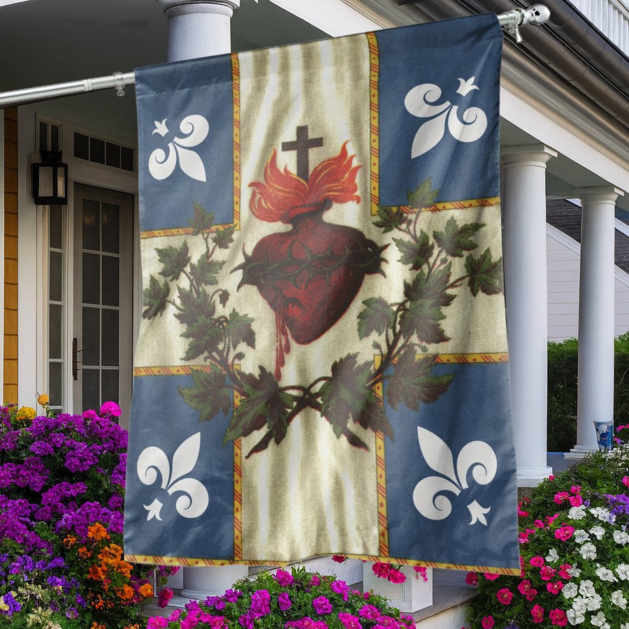 Sacred Heart of Jesus Garden Flag | Catholic Religious Garden Decor | Premium Fade-Resistant Polyester | Faithful Christian Home Gift