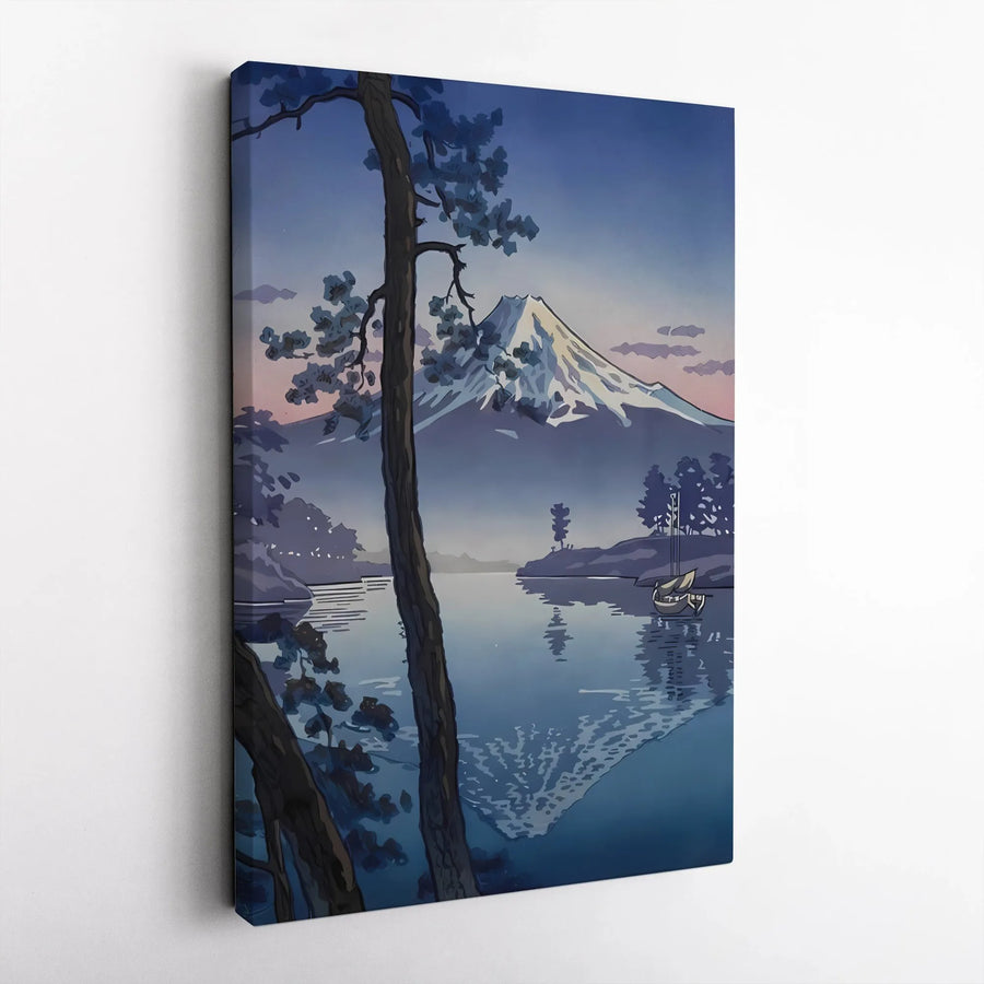 Mount Fuji Canvas Wall Art | Japanese Landscape Mountain View | 1.25 Inch Gallery Wrap Print | Zen Home Decor Gift For Nature Lovers