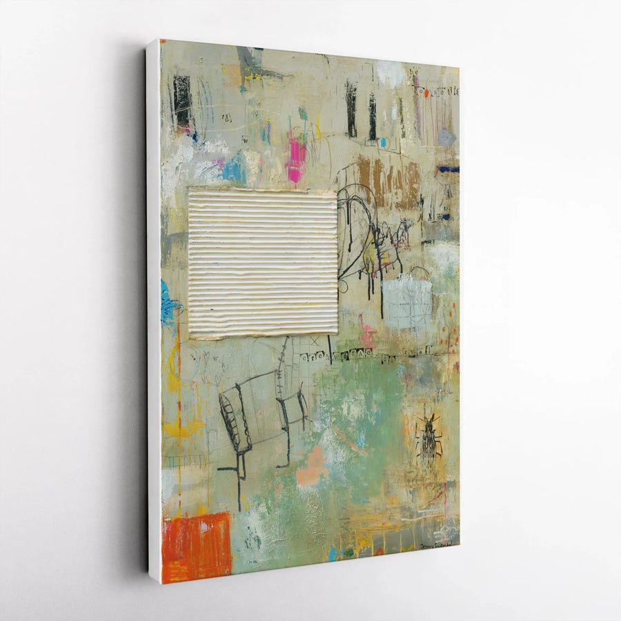 Abstract Street Art Canvas | Urban Mixed Media Collage Print | Premium Gallery Wrap Canvas | Modern Home Decor Gift