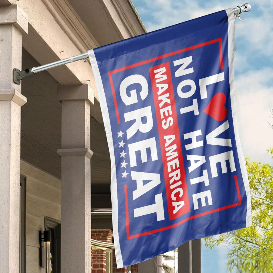 Love Not Hate Makes America Great Flag | Double-Sided Social Statement Banner | Durable Premium Polyester Decor | Patriotic Outdoor Yard Sign