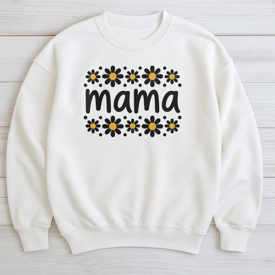 Floral Mama Sweatshirt | Cute Daisy Graphic Crewneck | Premium Soft Cotton Blend | Mother's Day Gift for New Mom