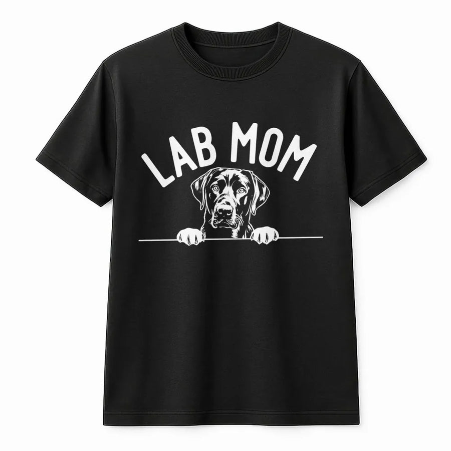 Lab Mom T-Shirt | Cute Labrador Retriever Graphic Tee | Premium 100% Cotton | Funny Dog Lover Gift For Women