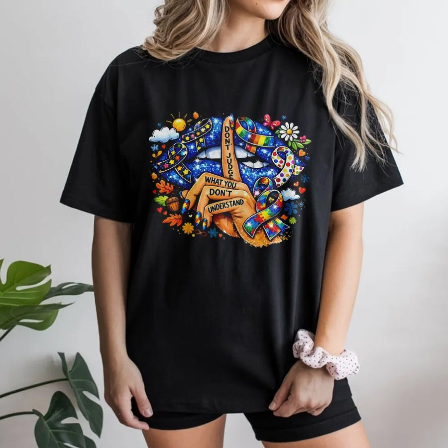 Autism Awareness T-Shirt | Don't Judge What You Don't Understand Graphic | Premium 100% Cotton | Neurodiversity Support Gift for Men and Women