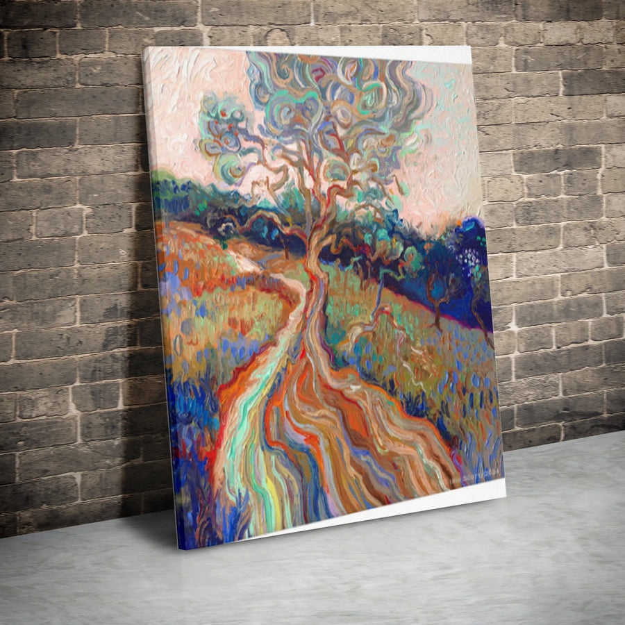 Tree of Life Canvas Wall Art | Colorful Impressionist Painting Print | Premium Gallery Wrapped Canvas | Modern Living Room Decor Gift