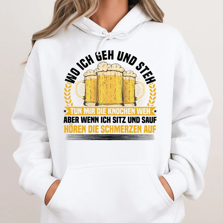 Lustiges Bier Spruch Hoodie | Biertrinker Spruch Grafik | Premium Baumwolle Shirt | Geschenk für Männer Papa Opa Party