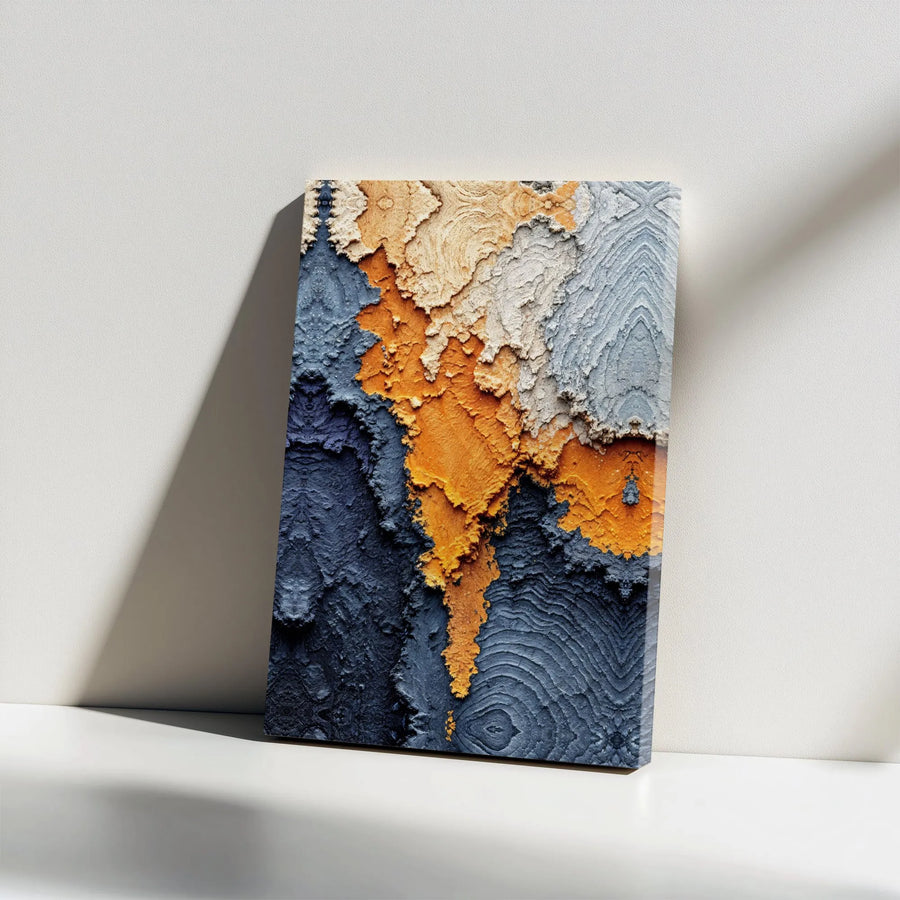 Abstract Canvas Wall Art | 3D Textured Geologic Art Print | Premium Gallery Wrap Canvas | Modern Office & Living Room Decor Gift