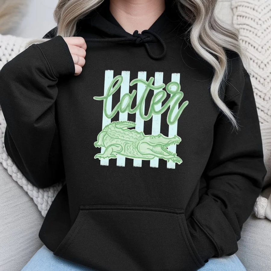 Funny Alligator Shirt | Coastal Gator Later Graphic Tee | Premium Comfort Colors Cotton | Summer Beach Trip Gift
