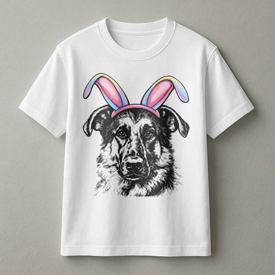 Easter Bunny Ears T-Shirt | Pastel Rabbit Headband Graphic | Premium Cotton Unisex Tee | Cute Spring Holiday Gift for Women and Kids