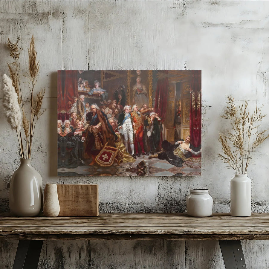 Fall of Poland Canvas Wall Art | Jan Matejko Rejtan Historical Painting | Premium Thick Gallery Wrap | Collector's Home Decor Gift