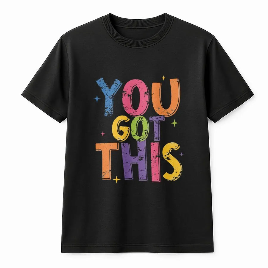 Retro Teacher T-Shirt | You Got This Positive Affirmation Graphic | Comfort Colors 100% Cotton | Gift for Elementary Teacher, First Day of School Outfit