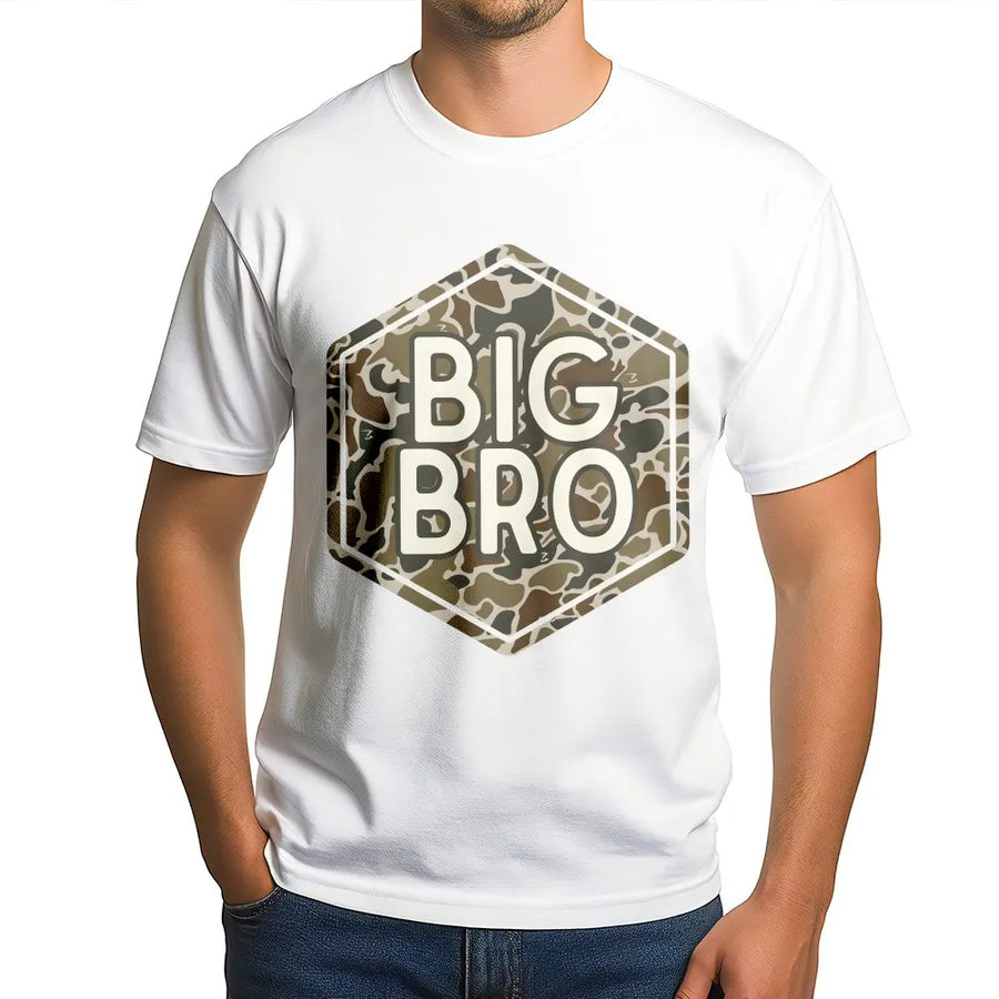 Matching Brother Shirts | Big Bro & Lil Bro Camo Graphic Tee | Soft Cotton | Pregnancy Announcement Gift for Boys