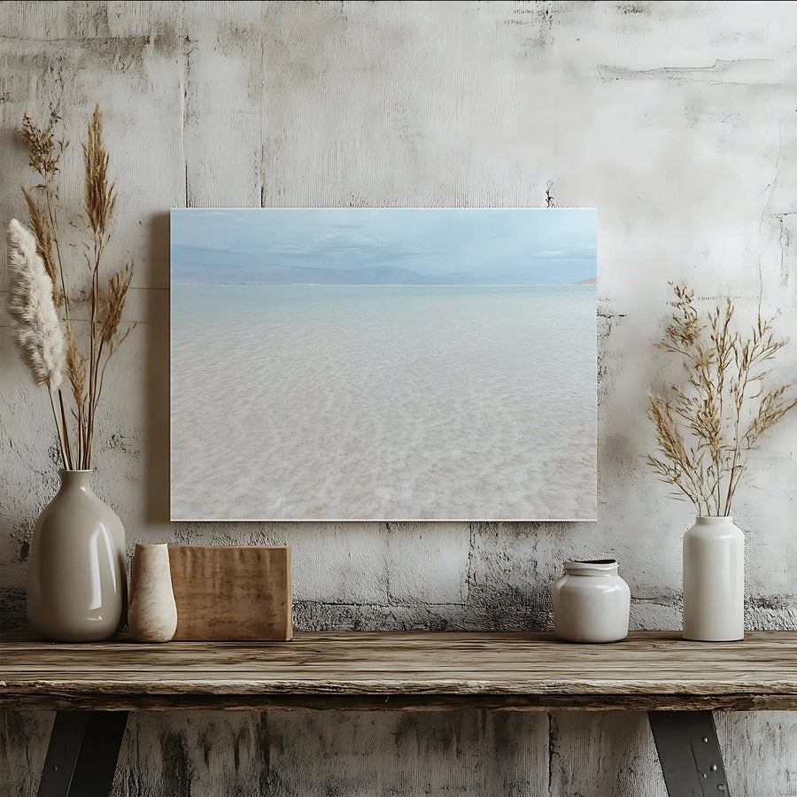 Dead Sea Canvas Wall Art | Minimalist Seascape Photography | Premium Gallery Wrapped Canvas | Modern Home Decor Gift