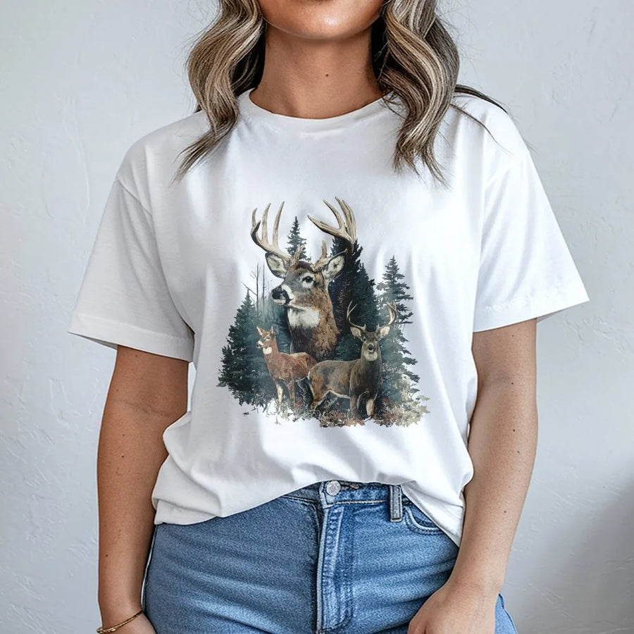 Vintage Deer T-Shirt | Retro 90s Wildlife Graphic Crewneck | Premium Cotton Blend | Country Hunting Season Gift for Men & Women