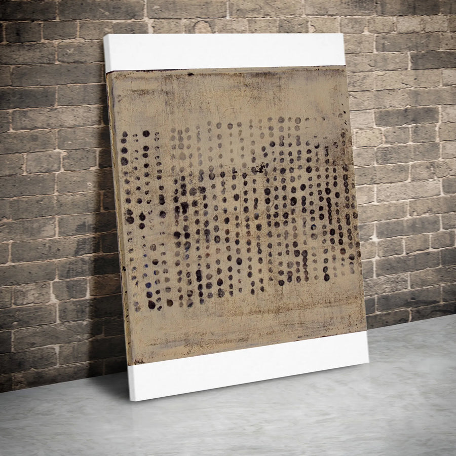Abstract Dot Canvas Art | Distressed Textural Pattern Print | Premium 1.25" Thick Gallery Wrap | Modern Neutral Home Decor Gift
