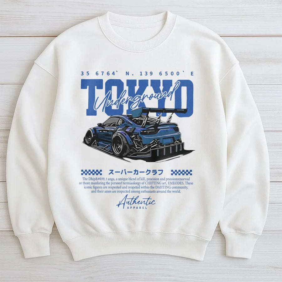 Tokyo Underground JDM Sweatshirt | Japanese Drift Car Graphic | Premium Cotton Blend | Streetwear Gift for Car Enthusiasts and Tuner Fans