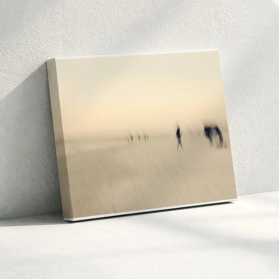 Abstract Beach Canvas Wall Art | Dreamy Motion Blur Coastal Scene | Premium Gallery Wrap Canvas | Minimalist Home Decor Gift