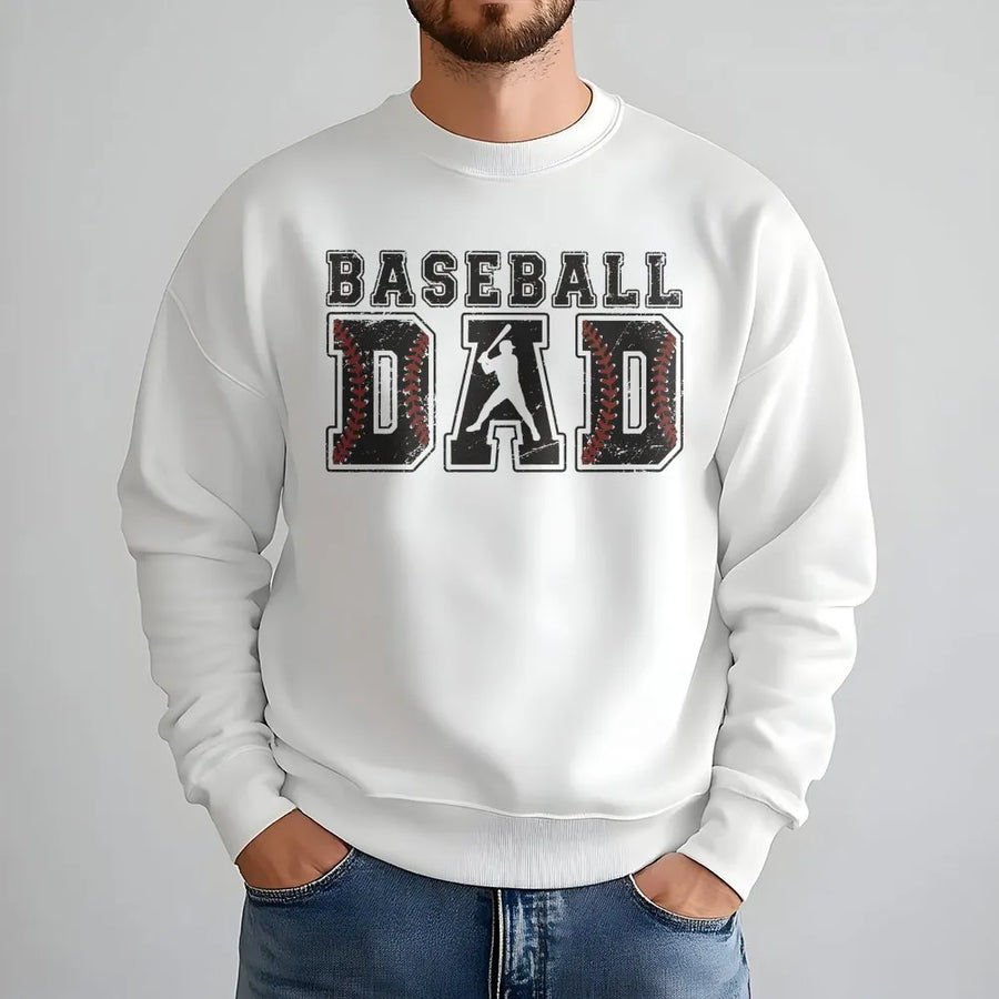 Baseball Dad Sweatshirt | Retro Vintage Style Graphic | Classic Crewneck Pullover | Father's Day Gift for Sports Loving Dad
