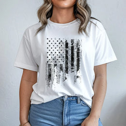 American Flag T-Shirt | Distressed Script USA Graphic | 100% Cotton Premium Tee | Patriotic 4th of July Gift for Men and Women