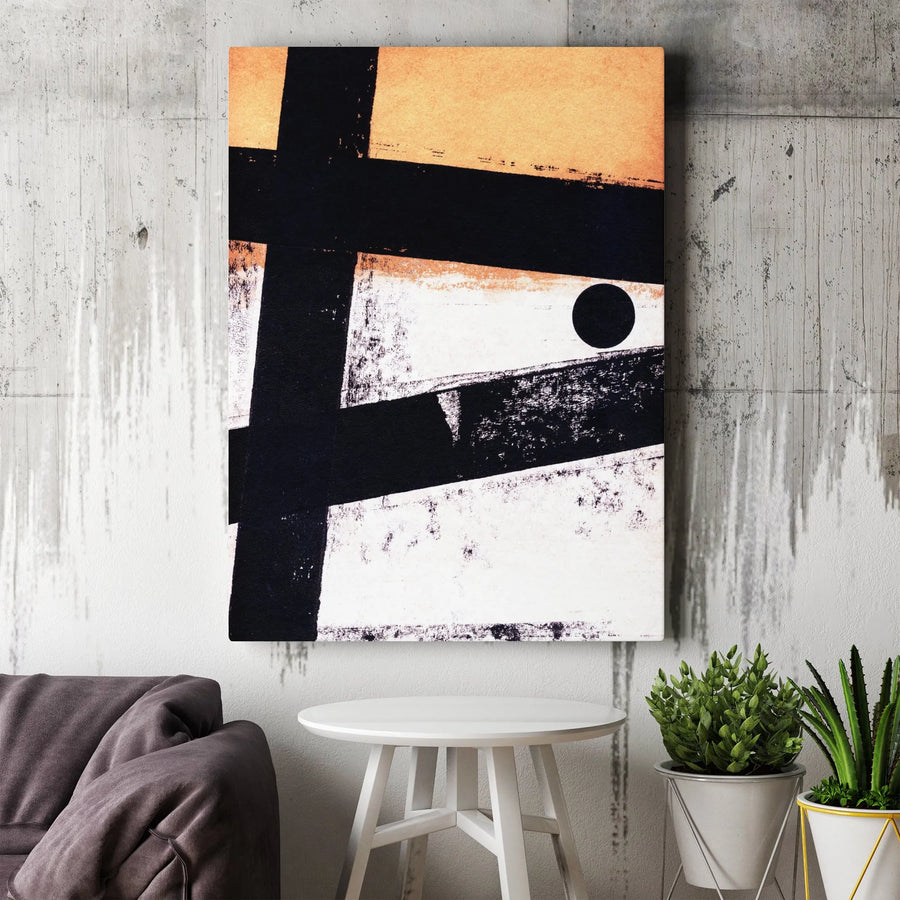 Abstract Geometric Canvas Print | Modern Minimalist Textured Wall Art | Premium Gallery Wrapped Canvas | Contemporary Home & Office Decor Gift