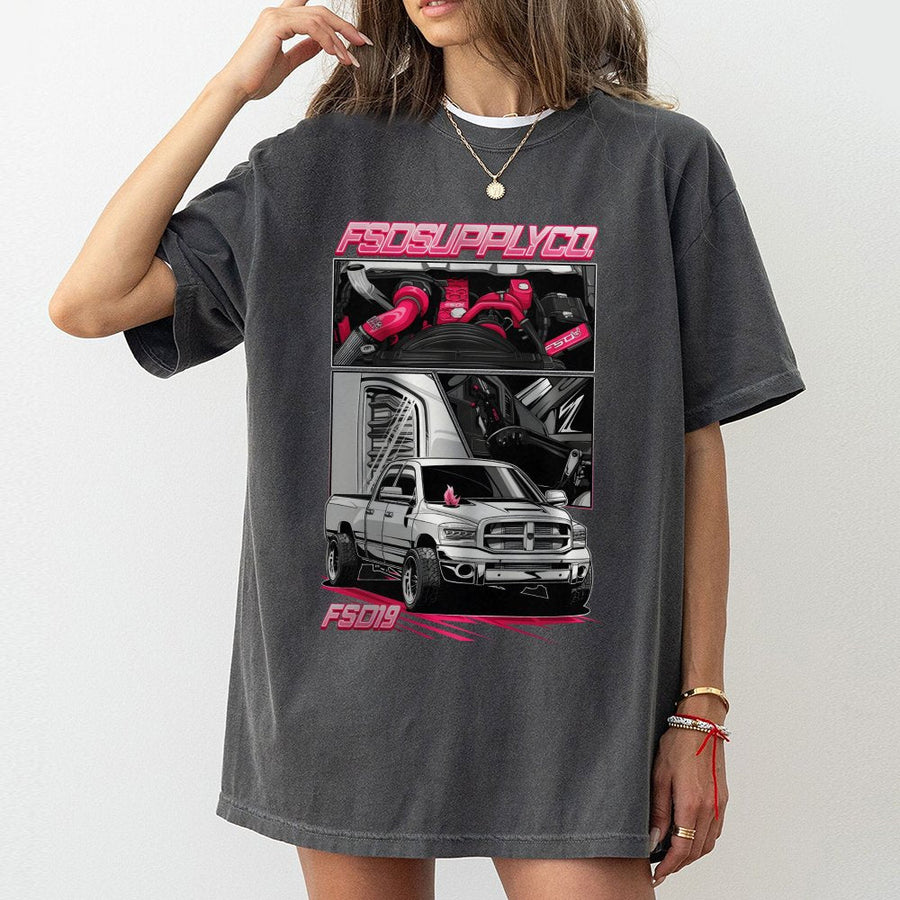 Diesel Truck Graphic T-Shirt | Turbo Engine Dually Pickup Art | Premium Cotton Tee | Gift for Mechanic and Car Enthusiast
