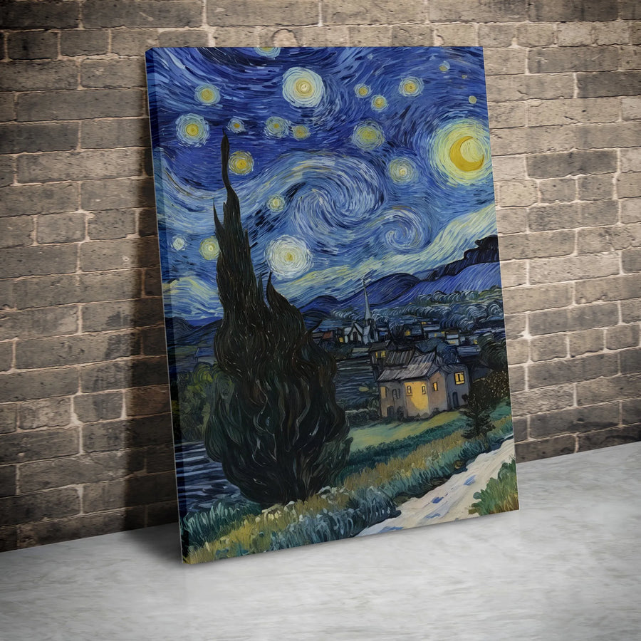 Vincent Van Gogh Starry Night Canvas Art | Fine Art Gallery Wrap Print | Premium Fade-Resistant Wall Decor | Classic Masterpiece for Home Office