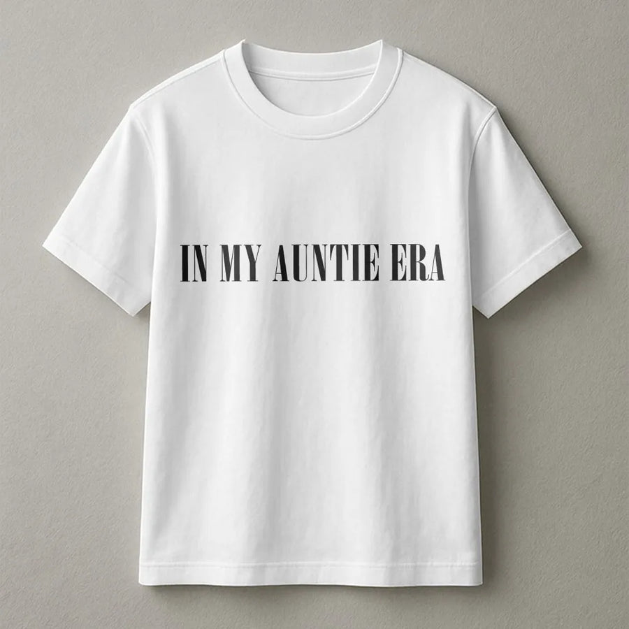 In My Auntie Era T-Shirt | Minimalist Trendy Aunt Gift | 100% Cotton Premium Unisex Tee | Cute New Aunt Announcement Shirt