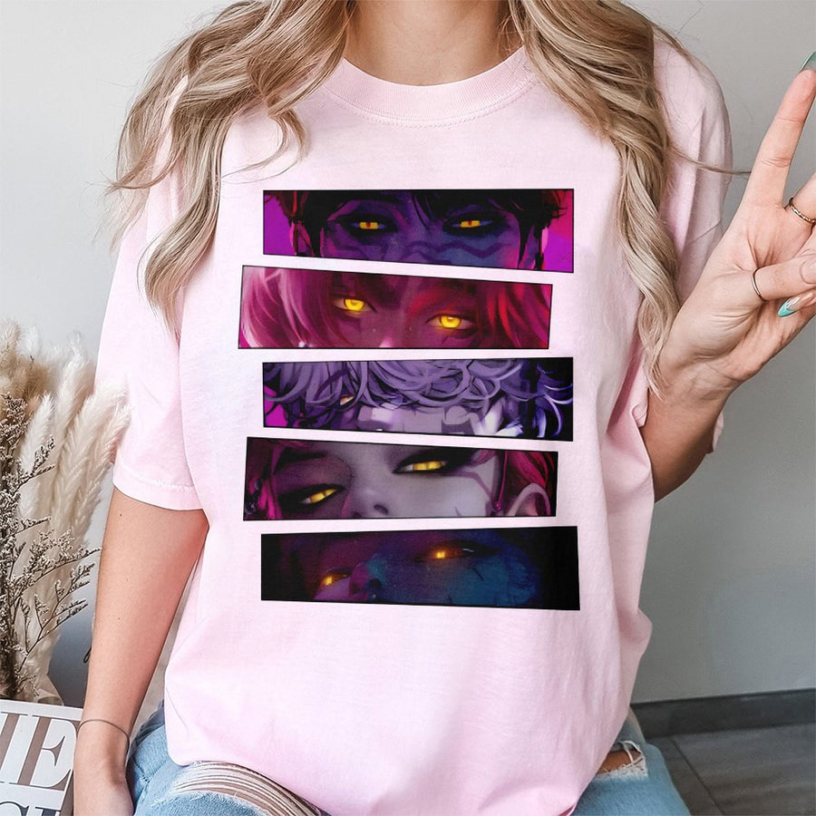 Anime Demon Eyes T-Shirt | Edgy Manga Character Graphic | Premium 100% Cotton Apparel | Gift for Otaku & Aesthetic Streetwear Fans