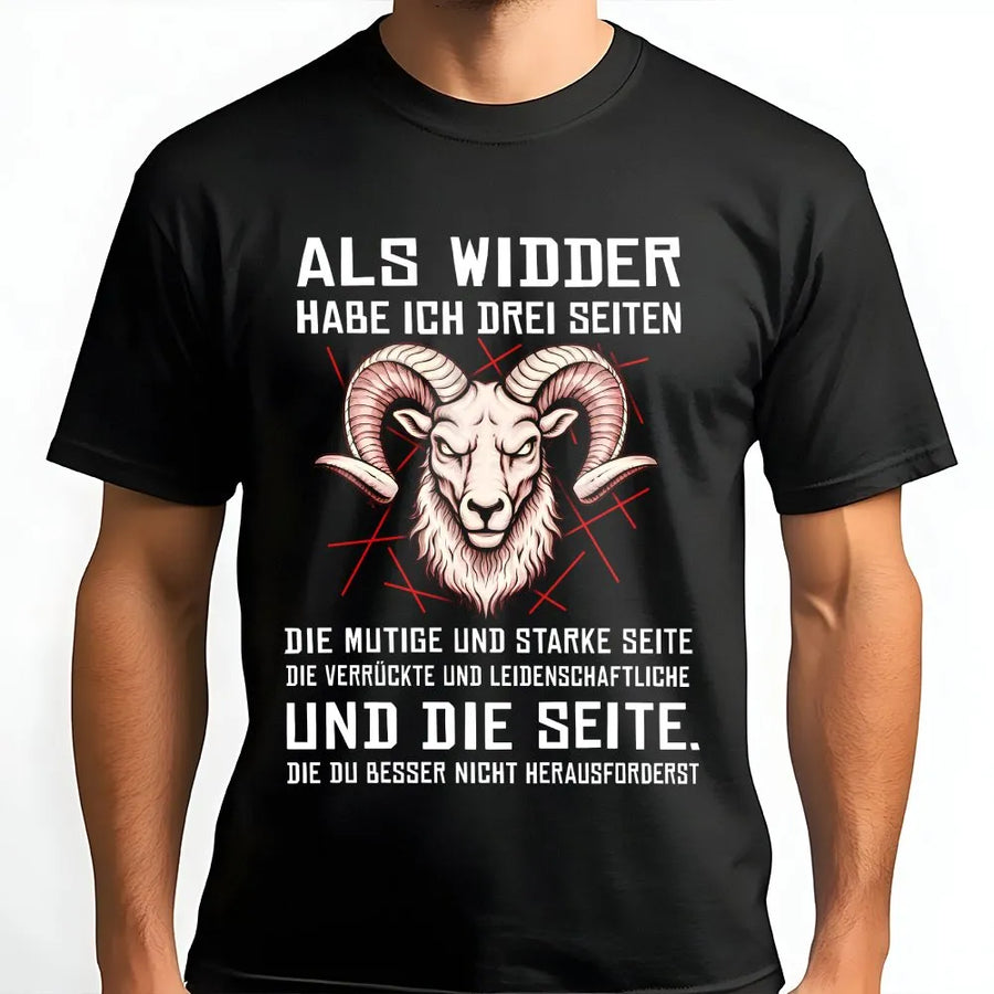 Aries T-Shirt with German Quote | Widder Sternzeichen Sweatshirt | Premium Cotton-Blend Pullover | Astrology Birthday Gift for Men & Women