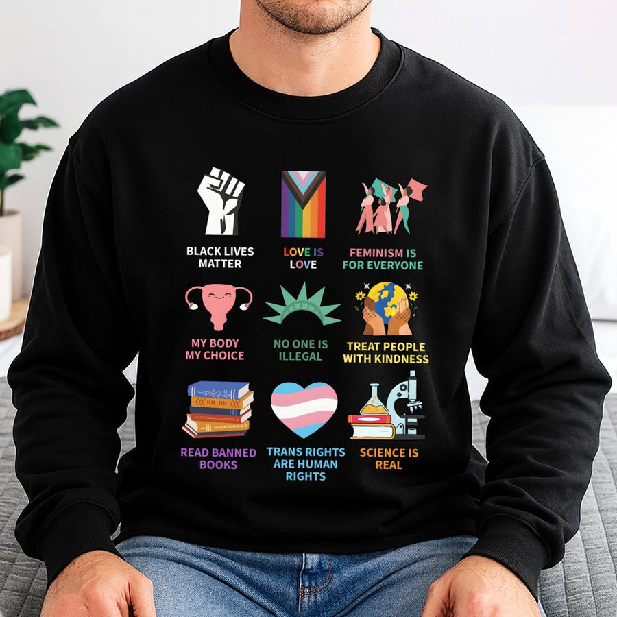 Social Justice Sweatshirt | Human Rights Graphic Hoodie | Premium Cotton Blend | Gift For Activist Equality Supporter