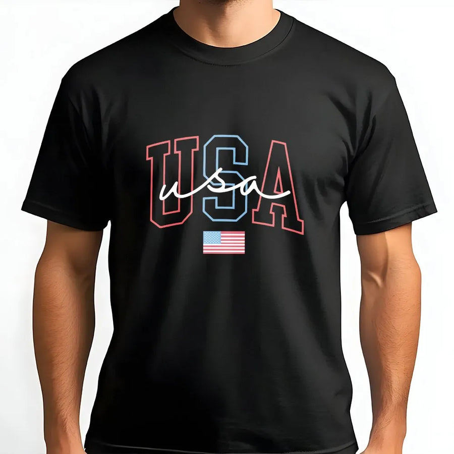 Patriotic USA T-Shirt | American Flag Graphic Sweatshirt | Premium Cotton Blend | Unisex 4th of July Gift