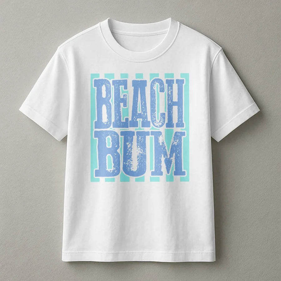 Beach Bum T-Shirt | Retro Summer Vibes Graphic Sweatshirt | Soft Cotton-Blend Pullover | Gift for Beach Lover